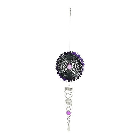 Sonnenfänger und Windrad, mehrfarbiger Kristall, 33cm, Mandala