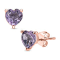Rosa Amethyst Ohrringe, 925 Silber rosévergoldet - 2,18 ct.