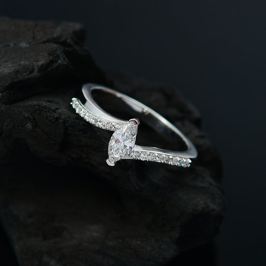 LUXURIANT DIAMOND - Lab Grown Diamant VS-EF SGL zertifiziert Ring 925 Silber rhodiniert (Größe 20.00) ca. 0.50 ct
