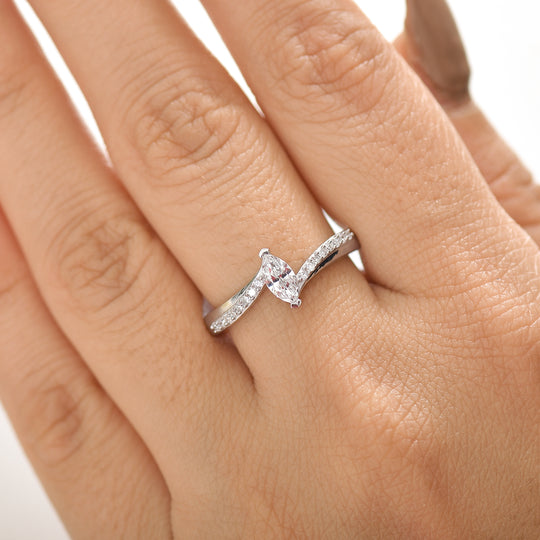 LUXURIANT DIAMOND - Lab Grown Diamant VS-EF SGL zertifiziert Ring 925 Silber rhodiniert (Größe 20.00) ca. 0.50 ct