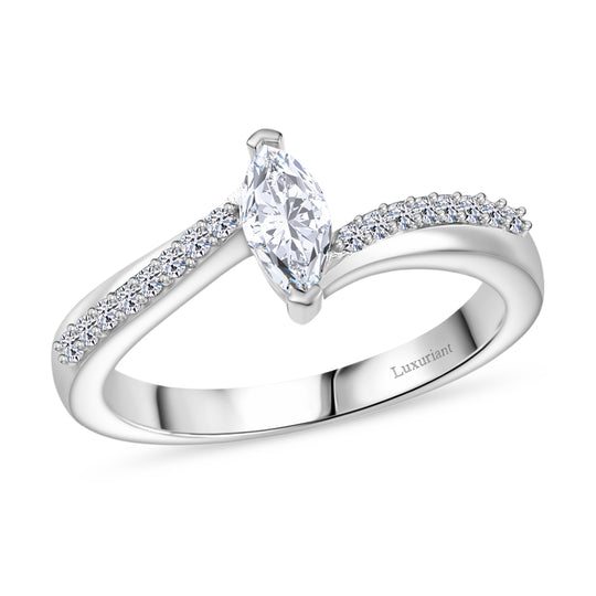 LUXURIANT DIAMOND - Lab Grown Diamant VS-EF SGL zertifiziert Ring 925 Silber rhodiniert (Größe 20.00) ca. 0.50 ct