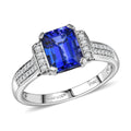 Rhapsody AAAA Tansanit, Weißer Diamant Ring 950 Platin (Größe 17.00) ca. 2,30 ct