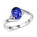 Rhapsody AAAA Tansanit, Weißer Diamant Ring 950 Platin (Größe 19.00) ca. 2,60 ct