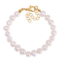 Weiße Süßwasser Perle (7-8 mm) Armband ca. 16.50 cm + 6.35 cm Extender