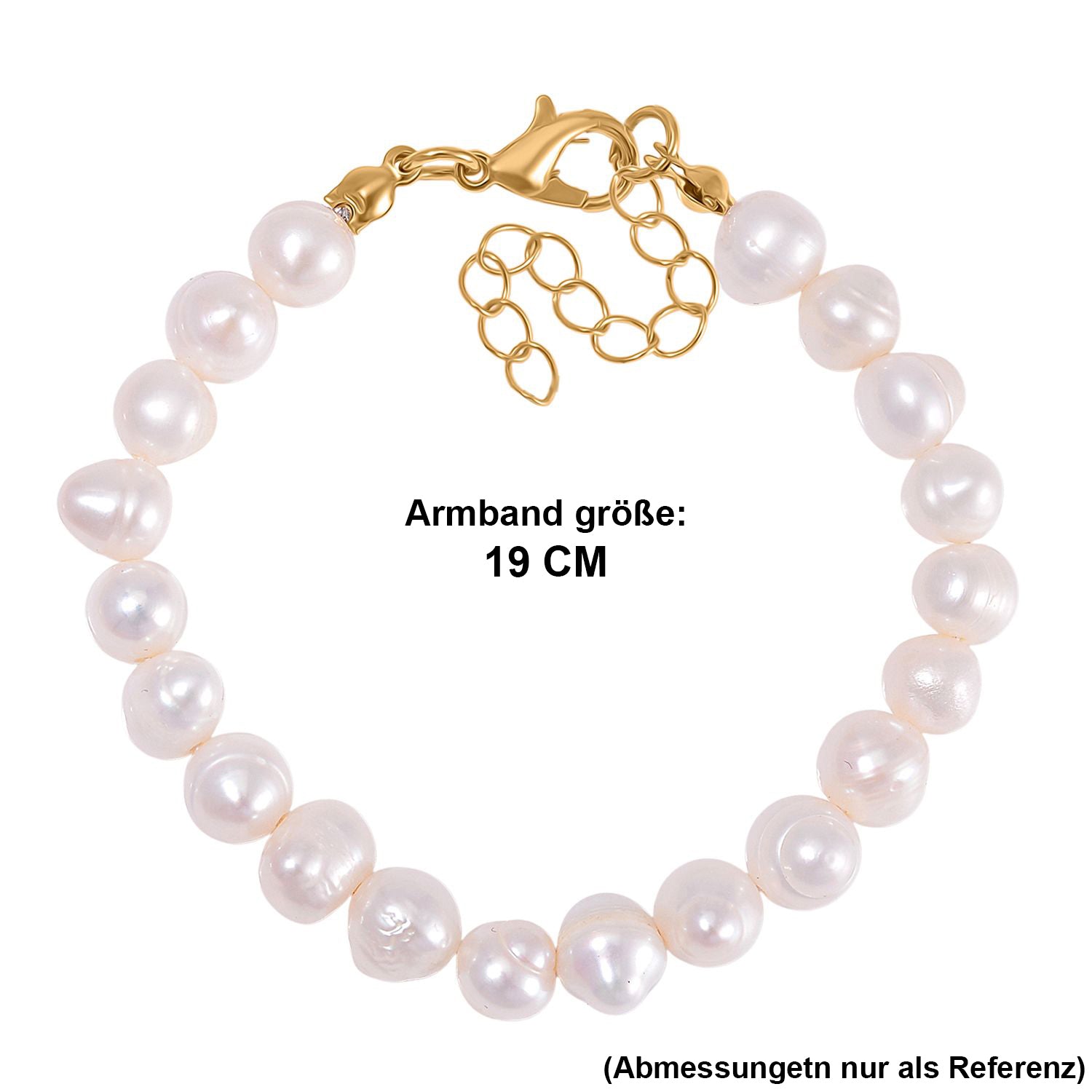 Weiße Süßwasser Perle (7-8 mm) Armband ca. 16.50 cm + 6.35 cm Extender