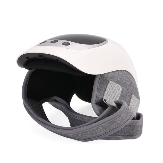 Elektrisches Knie-Massagegerät mit Heißkompressen - 3 Vibrationsmodi, 3 Heizstufen, 25 x 15  x 14 cm, Weiß