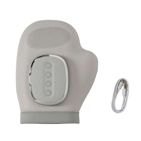 Elektrisches Knie-Massagegerät mit Heißkompressen - 3 Vibrationsmodi, 3 Heizstufen, 25 x 15  x 14 cm, Weiß
