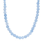 Aquamarin Halskette ca. 45 cm+ 5 cm Extender, 925 Silber rhodiniert ca. 170,00 ct.