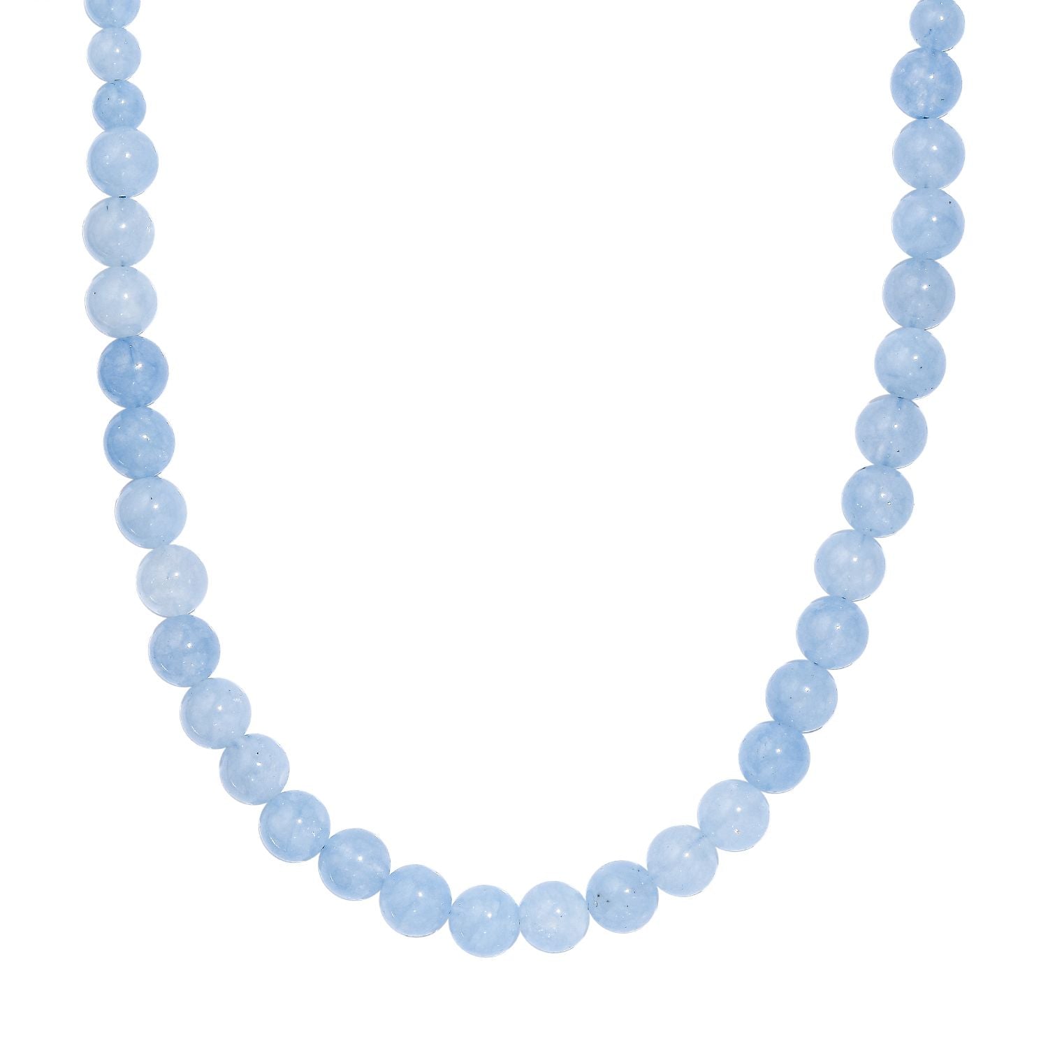 Aquamarin Halskette ca. 45 cm+ 5 cm Extender, 925 Silber rhodiniert ca. 170,00 ct.