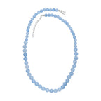 Aquamarin Halskette ca. 45 cm+ 5 cm Extender, 925 Silber rhodiniert ca. 170,00 ct.