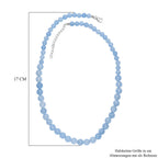Aquamarin Halskette ca. 45 cm+ 5 cm Extender, 925 Silber rhodiniert ca. 170,00 ct.