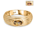 AA Natürlicher goldener Tansanit Ring 925 Silber 750 Gelb Vergoldet (Größe 19.00) ca. 0.45 ct