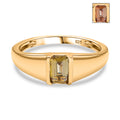 AA Natürlicher goldener Tansanit Ring 925 Silber 750 Gelbgold Vermeil (Größe 17.00) ca. 0,56 ct