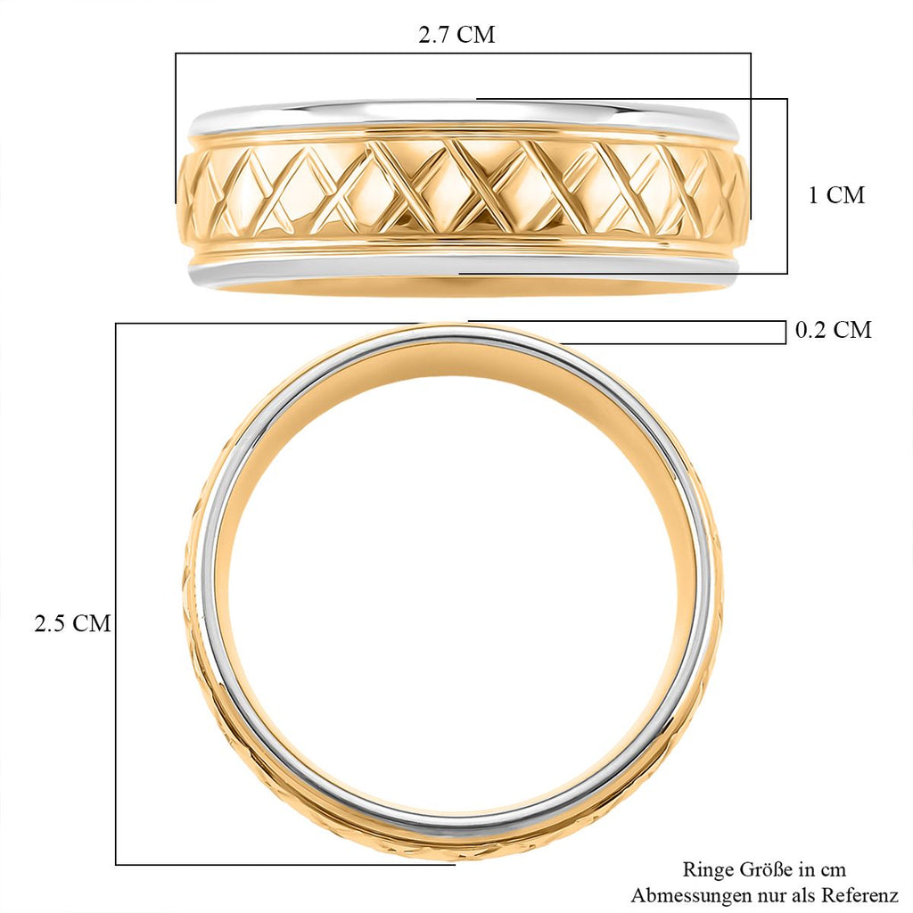 Reines Wolframcarbid Bicolor Ring (Größe 16.25) ca. 6,70g