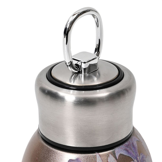 LIVMORE - Isolierflasche aus 316L Edelstahl mit Doppelwand und Motiv Koi und Lotus, für heiße und kalte Getränke, 260 ml