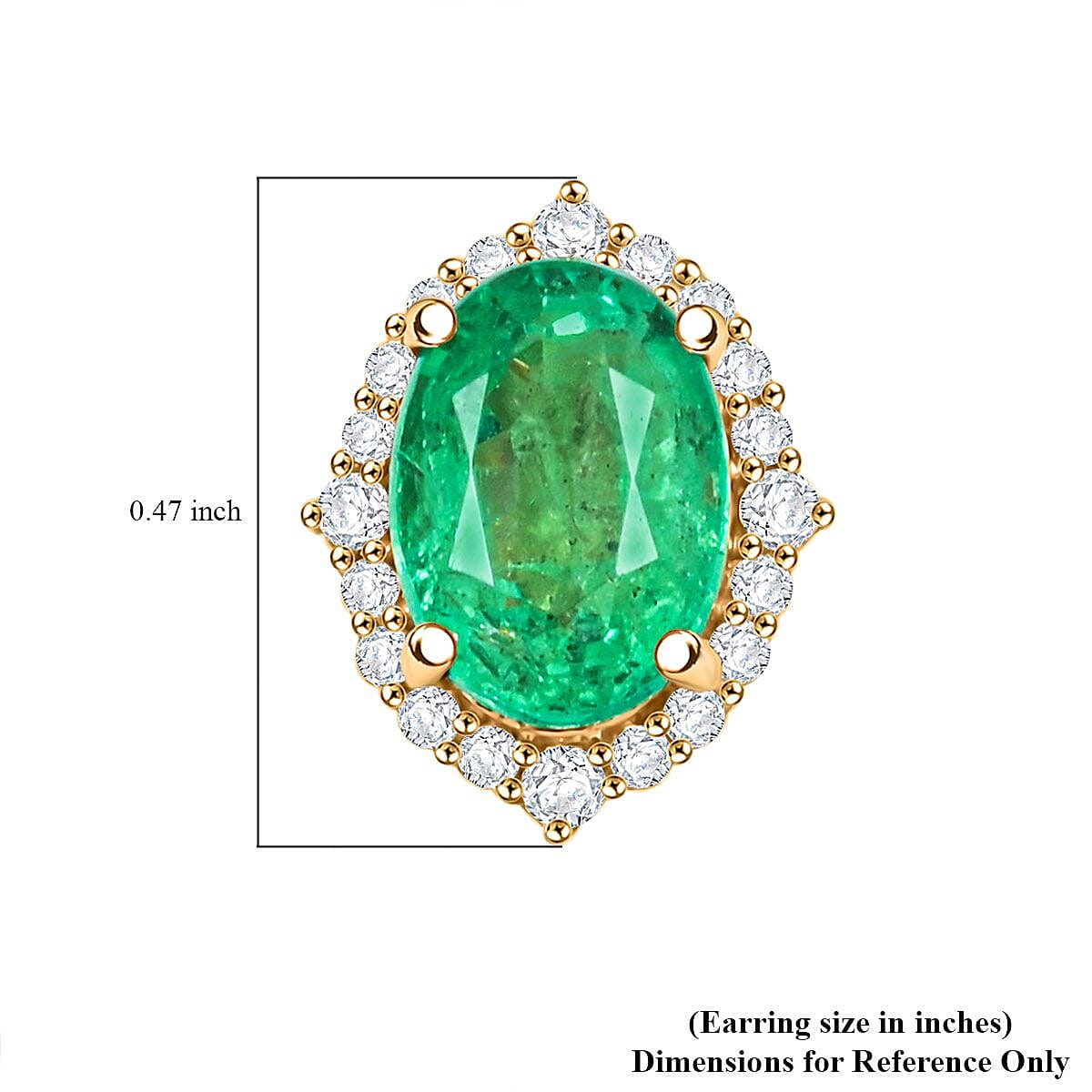 AAA Kagem Sambischer Smaragd, Weißer Diamant Ohrringe, AGI zertifiziert und geprüft, 585 Gelbgold ca. 1.75 ct