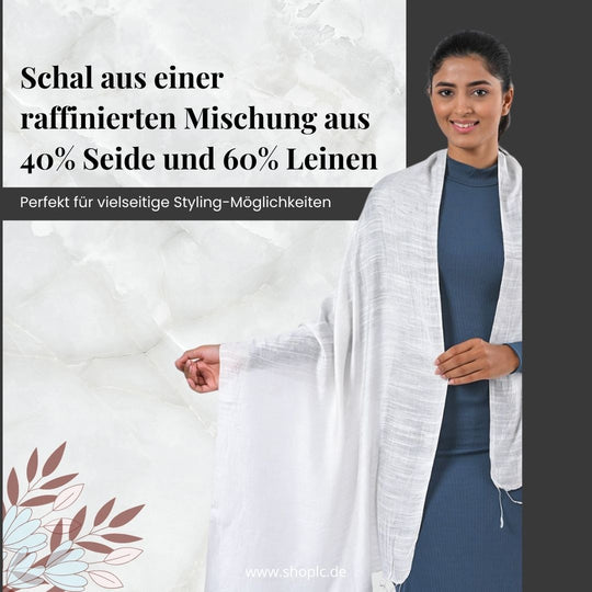 Modische Schal aus 40% Seide und 60% Leinen, 70 x 200 cm, Kupfer