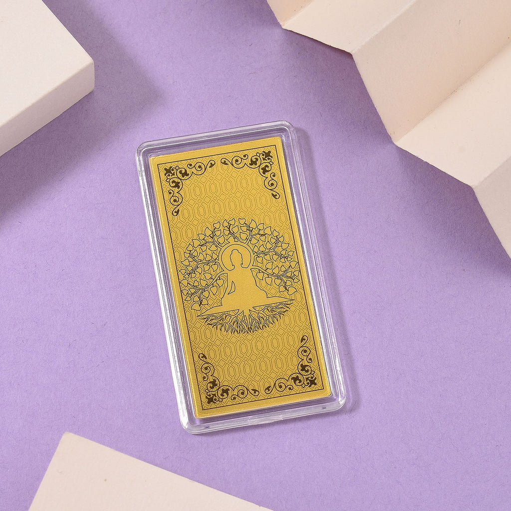 Ein Hauch von Luxus- 999er Goldplatte Buddha, 100 mg