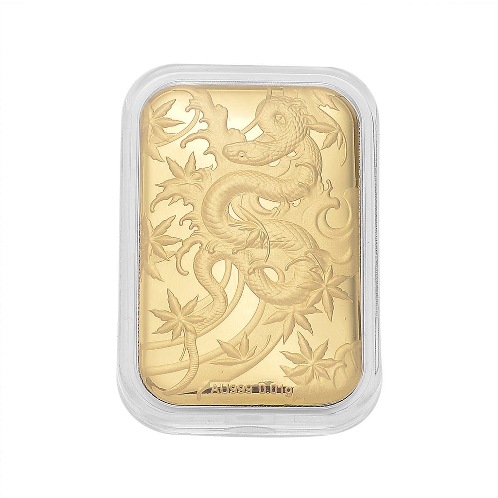 EXKLUSIVES GESCHENK 999 Gold Schmuckplatte mit Schlangen-Motiv