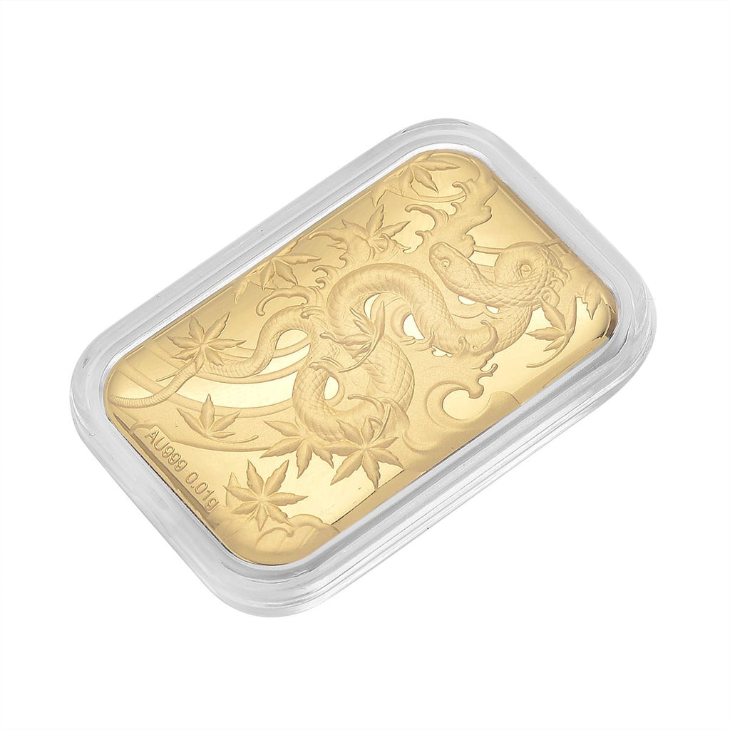 EXKLUSIVES GESCHENK 999 Gold Schmuckplatte mit Schlangen-Motiv