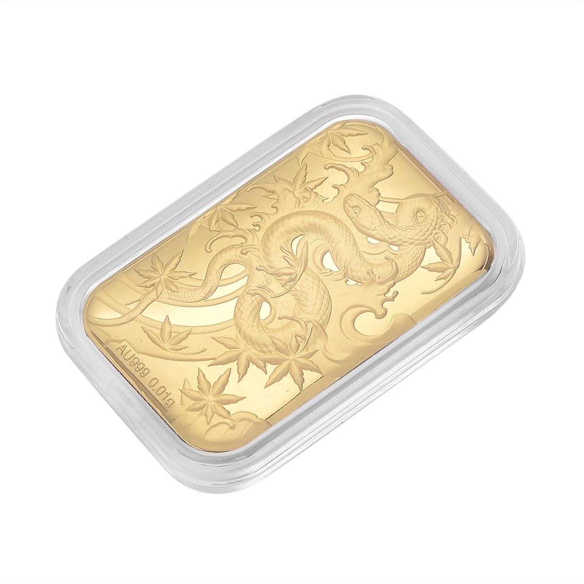 EXKLUSIVES GESCHENK 999 Gold Schmuckplatte mit Schlangen-Motiv