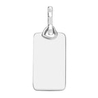 Rechteck-Anhänger mit Herzöse, glänzend poliert, 925 Silber