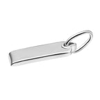 Rechteck-Anhänger mit Herzöse, glänzend poliert, 925 Silber