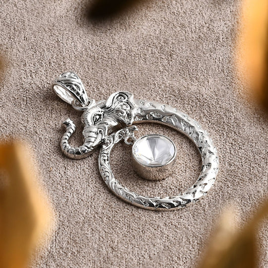 Royal Bali - Moissanit Drachen Anhänger 925 Silber ca. 0.83 ct