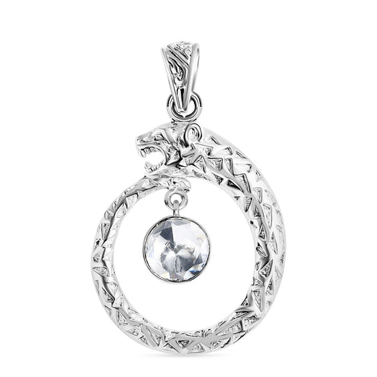 Royal Bali - Moissanit Drachen Anhänger 925 Silber ca. 0.83 ct