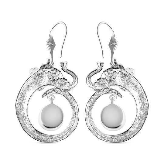 Royal Bali - Moissanit Drachen Ohrringe 925 Silber ca. 1.64 ct