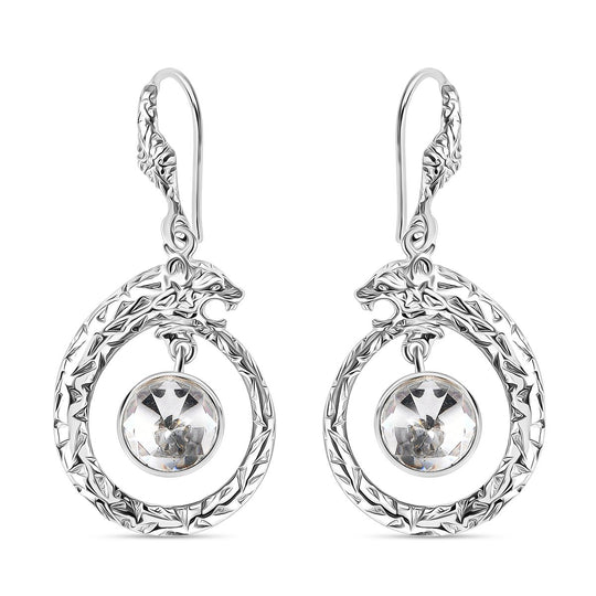 Royal Bali - Moissanit Drachen Ohrringe 925 Silber ca. 1.64 ct