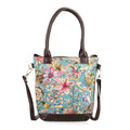 Crossbody Baumwolle, Blockprint, 25.4 x 23 cm, Hellblau