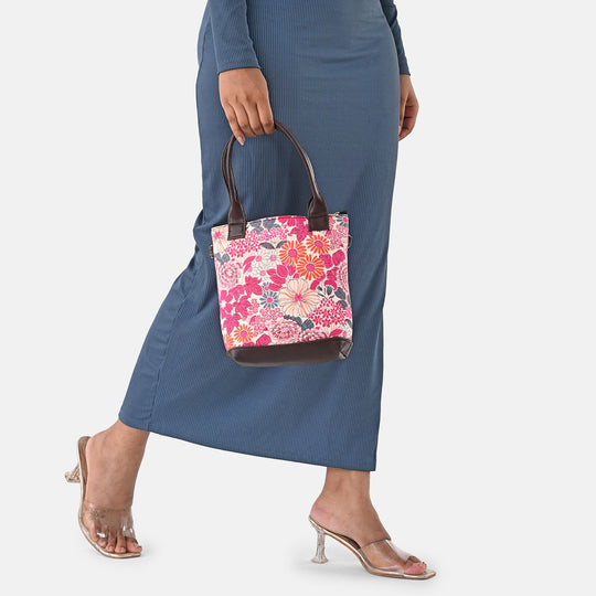 Crossbody Baumwolle, Blockprint, 25.4 x 23 cm, Hellblau