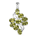 Natürlicher Peridot Anhänger, 925 Silber rhodiniert, ca. 4.48 ct