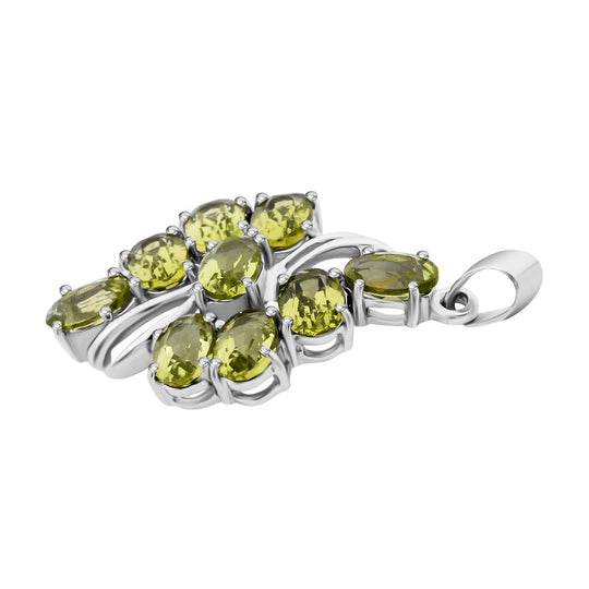 Natürlicher Peridot Anhänger, 925 Silber rhodiniert, ca. 4.48 ct