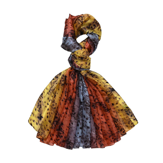 LA MAREY - 100% Maulbeeren-Seidenschal, Chiffon, 195x110cm, Grün