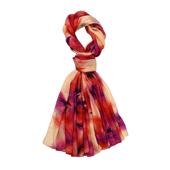 LA MAREY - 100% Maulbeeren-Seidenschal, Chiffon, 195x110cm, Grün