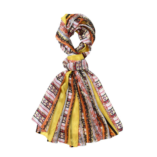 LA MAREY - 100% Maulbeeren-Seidenschal, Chiffon, 195x110cm, Grün