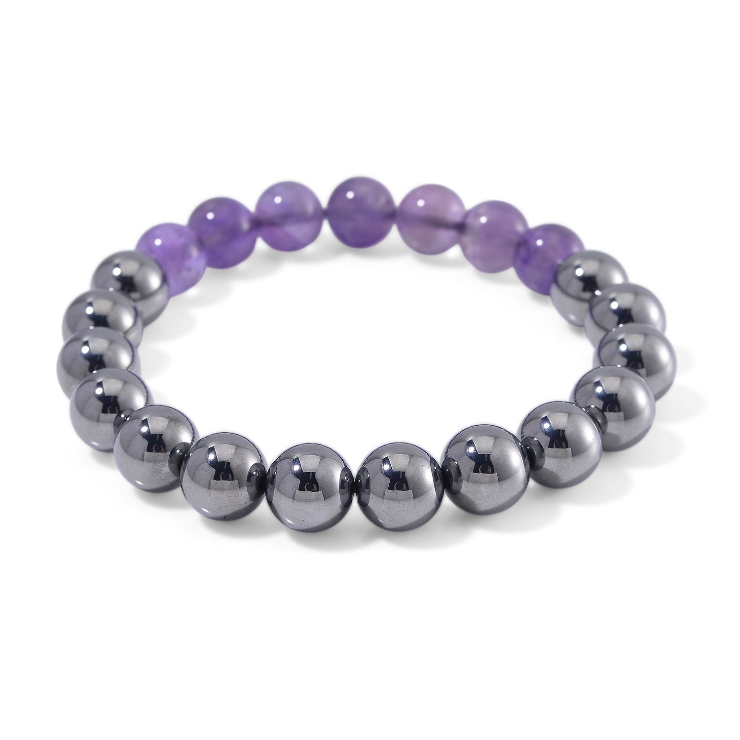 Terahertz, Afrikanischer Amethyst Armband Flexibel ca. 140,00 ct.
