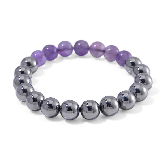 Terahertz, Afrikanischer Amethyst Armband Flexibel ca. 140,00 ct.