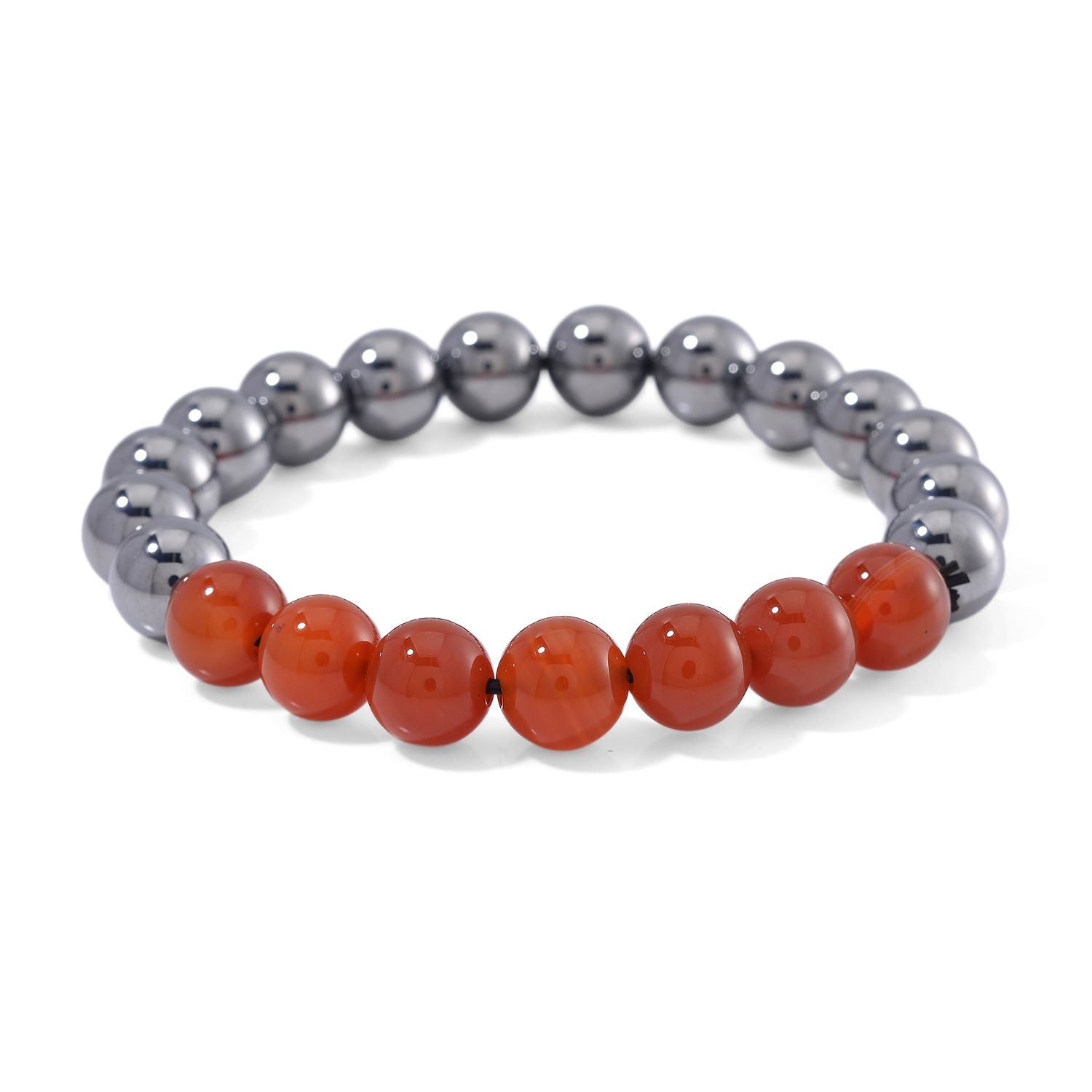 Terahertz, Orange Gefärbter Achat Armband Flexibel, ca. 140.00 ct