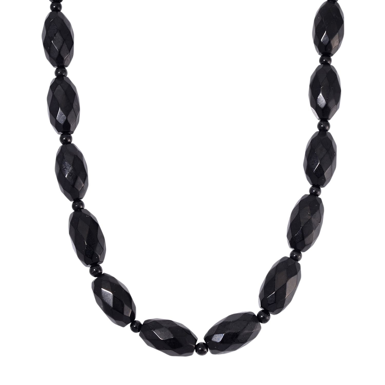 SEHR SELTEN - Shungit Halskette ca. 45cm + 5cm extender, 925 Silber rhodiniert ca. 590.00 ct