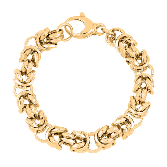 LA BELLA feinstes handgefertigtes Italienisches Königs-Armband, ca. 19 cm , 925 Silber Gelbes Gold, ca. 30,00g