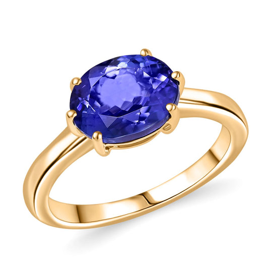 AAAA Tansanit Ring 585 Gold (Größe 20.00) ca. 2.72 ct