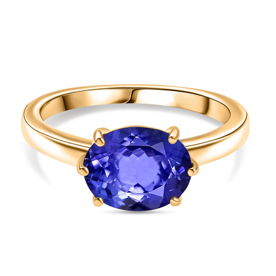 AAAA Tansanit Ring 585 Gold (Größe 20.00) ca. 2.72 ct