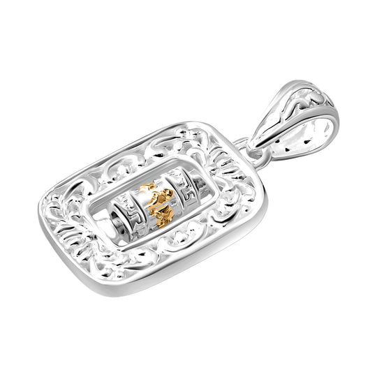 Royal Bali - 925 Silber Gebetsmühle Anhänger