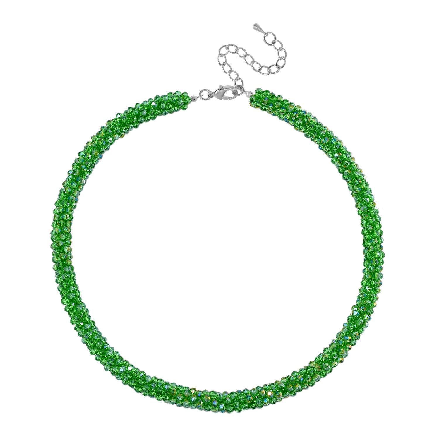 Grüner Magie Farbe Kristall Halskette ca. 50 cm+ 5 cm Extender, Standard