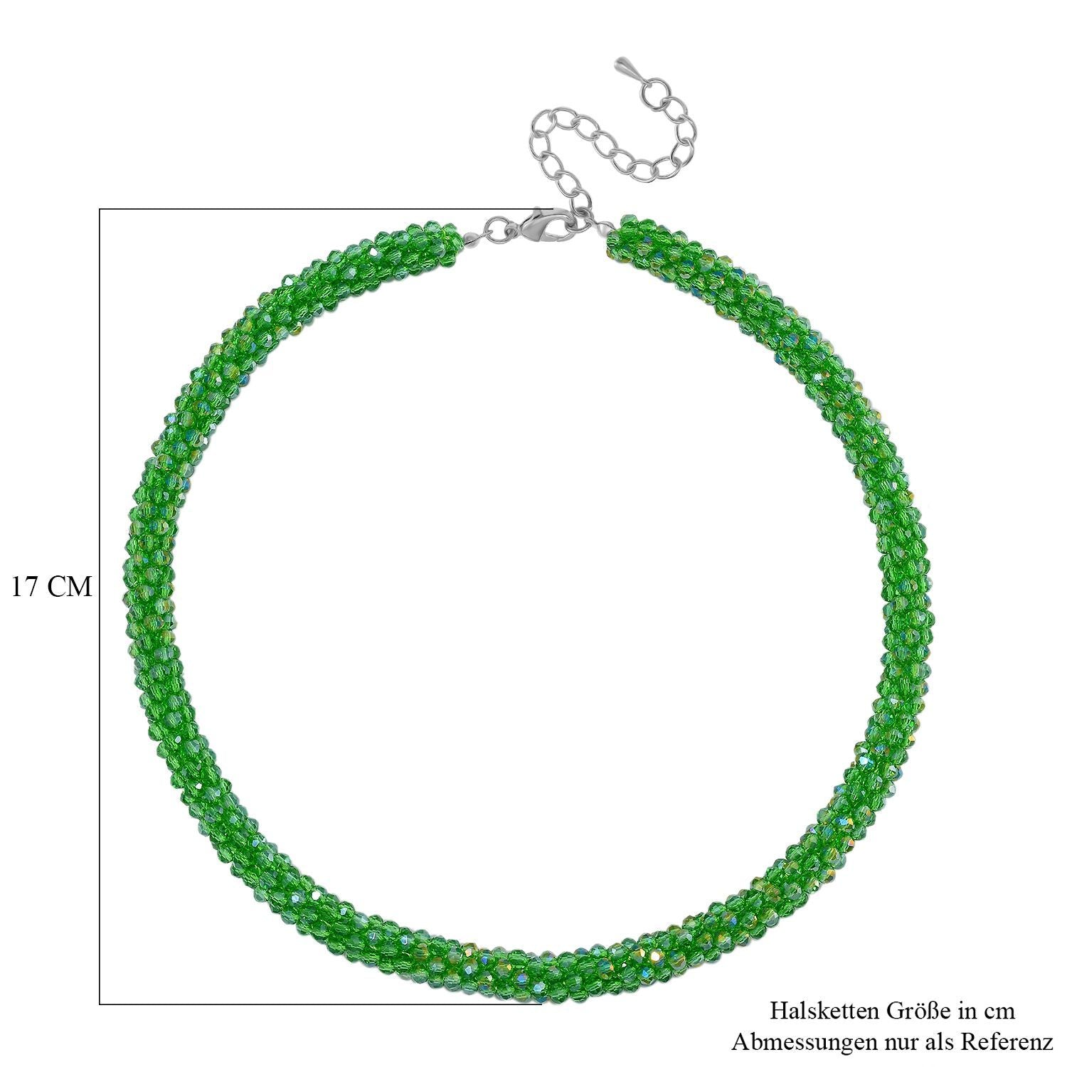 Grüner Magie Farbe Kristall Halskette ca. 50 cm+ 5 cm Extender, Standard