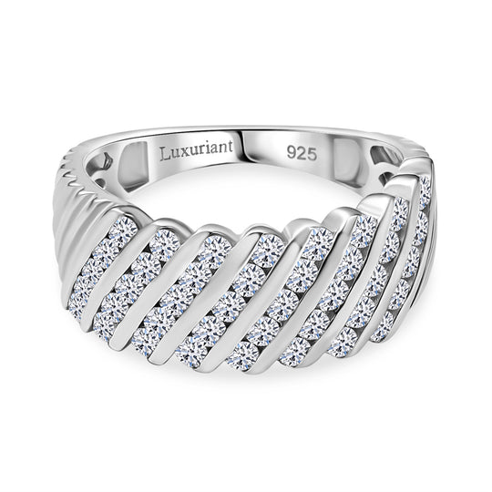 LUXURIANT DIAMOND - Lab Grown Diamant VS-EF SGL zertifiziert Ring 925 Silber rhodiniert (Größe 20.00) ca. 1.00 ct