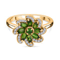 Natürlicher Chromdiopsid Ring 925 Silber vergoldet (Größe 21.00) ca. 1,07 ct